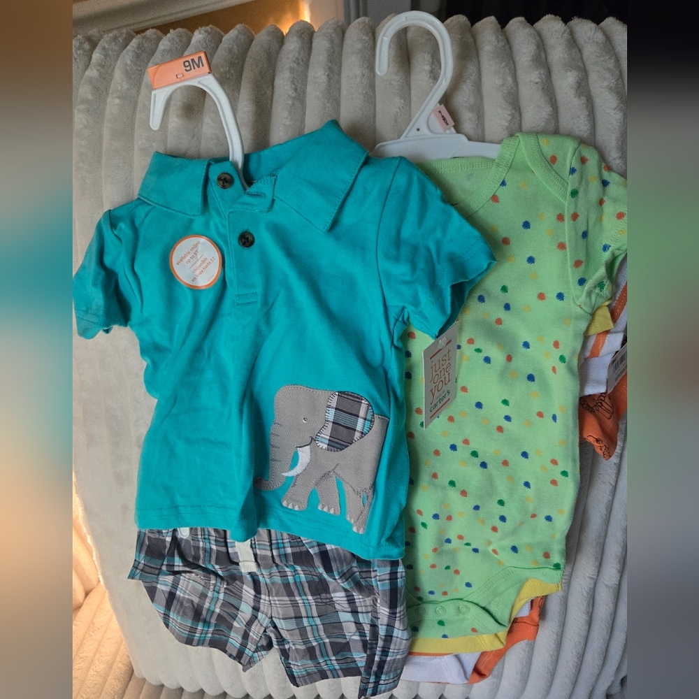 5-Onesies Set 6-9M Plus Baby Outfit 9M